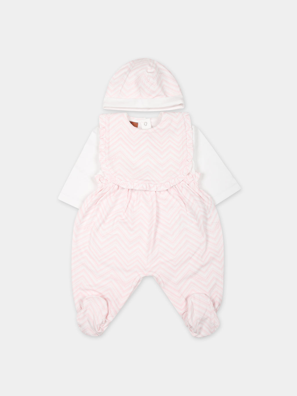 Ensemble blanc pour bébé fille avec motif chevron